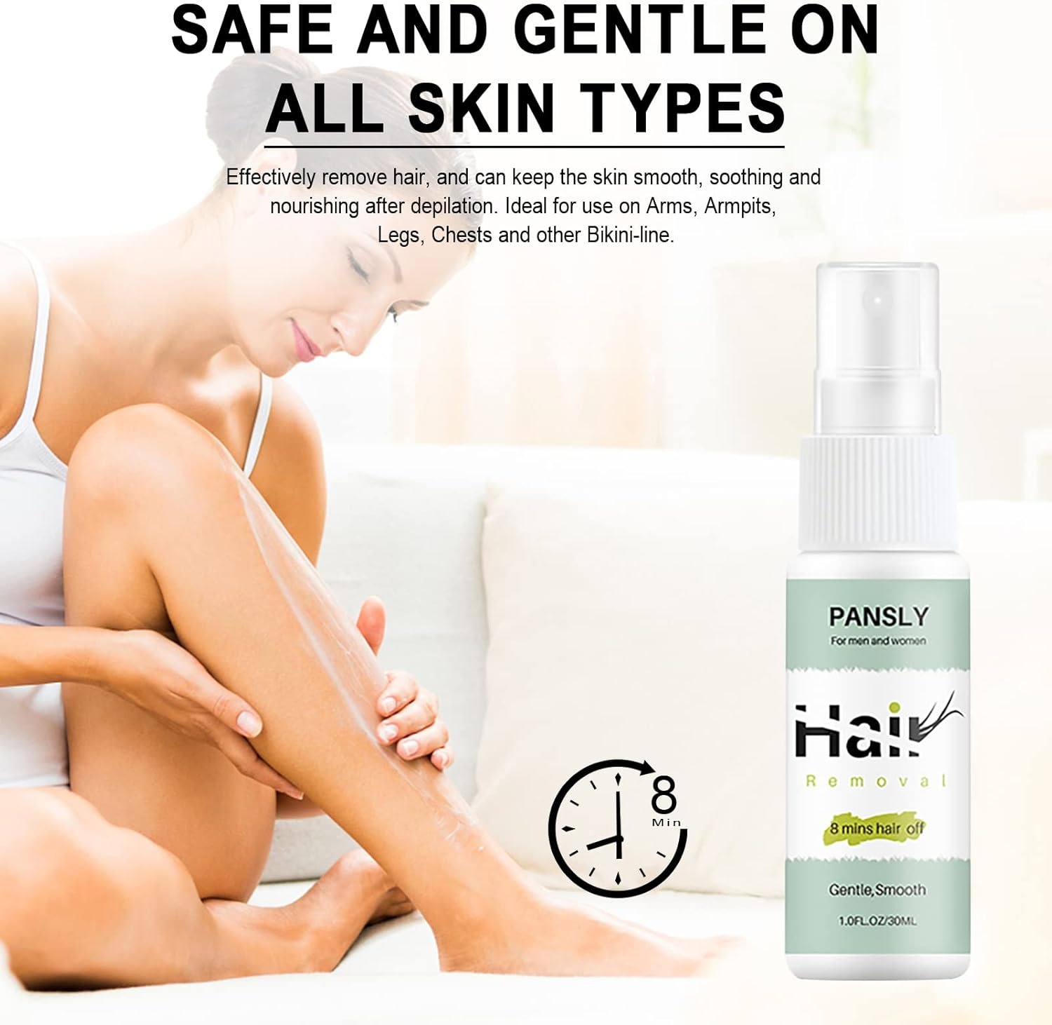 Picture of PANSLY Painless Hair Removal Spray 30ml – Quick & Gentle Hair Remover with Hair Growth Inhibitor for Face, Arms, Legs, Underarms & Bikini Area (Men & Women) - The Asia Express