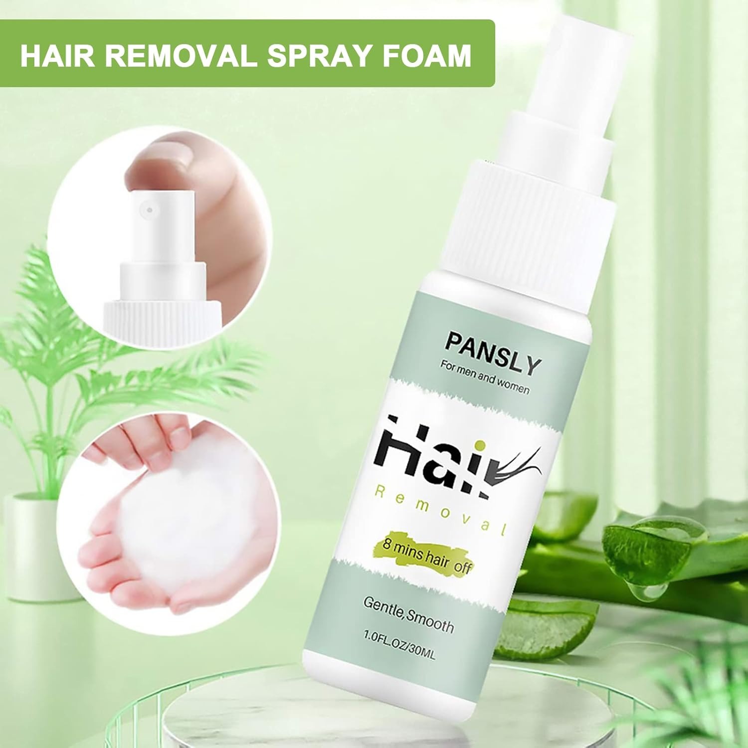 Picture of PANSLY Painless Hair Removal Spray 30ml – Quick & Gentle Hair Remover with Hair Growth Inhibitor for Face, Arms, Legs, Underarms & Bikini Area (Men & Women) - The Asia Express