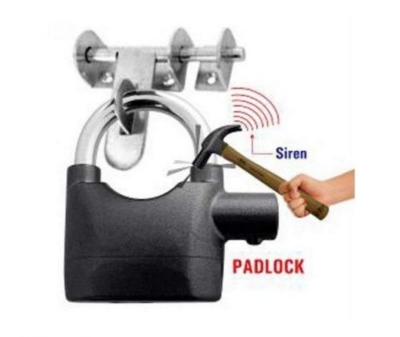 Picture of BIG SIZE Security Alarm Lock for Bike and Door - Black and Silver - Black