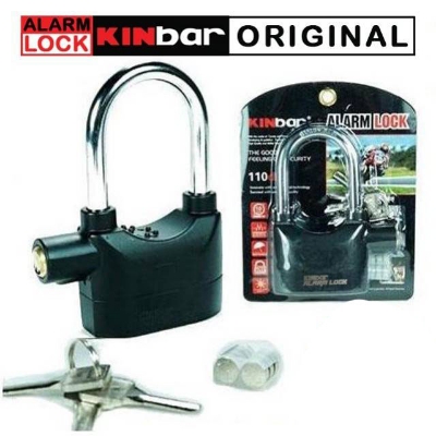 Picture of BIG SIZE Security Alarm Lock for Bike and Door - Black and Silver - Black