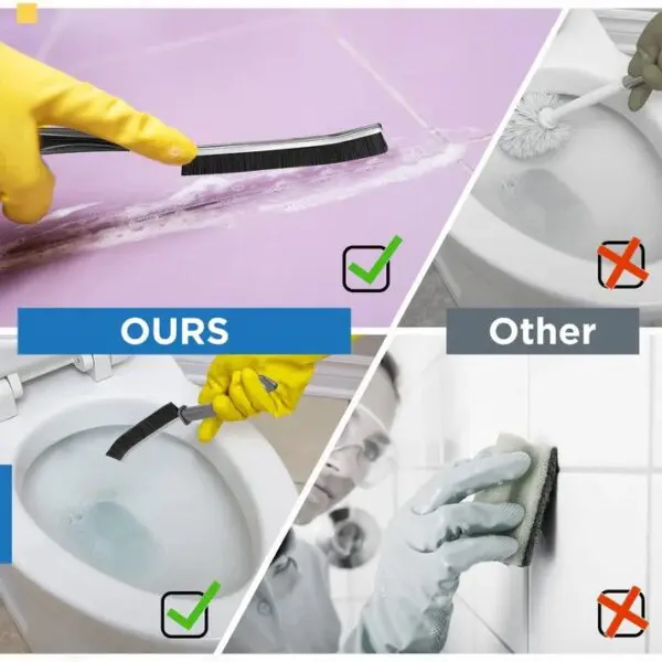 Picture of Cleaning Brush Durable Grout Cleaner Brush Household Tile Joints Grout Cleaning Brush for Shower Floor Lines Cleaning Tools-Brushes, Sponges & Wipers - Black