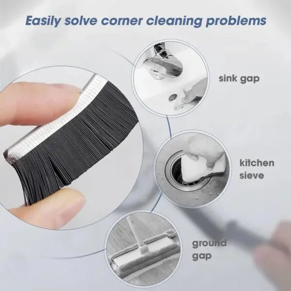 Picture of Cleaning Brush Durable Grout Cleaner Brush Household Tile Joints Grout Cleaning Brush for Shower Floor Lines Cleaning Tools-Brushes, Sponges & Wipers - Black