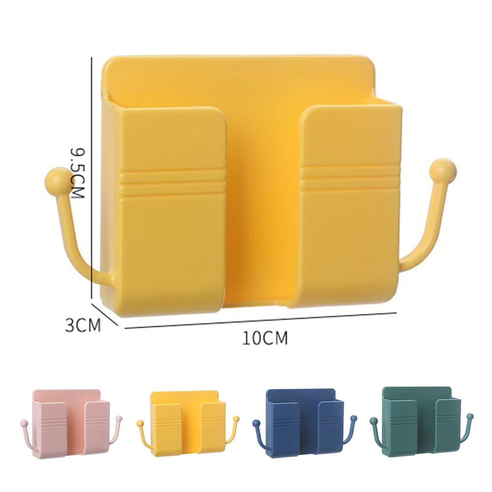 Picture of 1pcs Wall Mounted Organizer Storage Box Remote Control Mounted Mobile Phone Plug Wall Holder Charging Multifunction Holder Stand - cloth stand - Multicolor