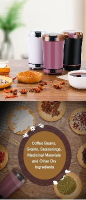Picture of Mini Electric Coffee Grinder Powerful Cafe Grass Nuts Herbs Grains Pepper Tobacco Spice Flour Mill Coffee Beans Grinder Machine - Multicolor