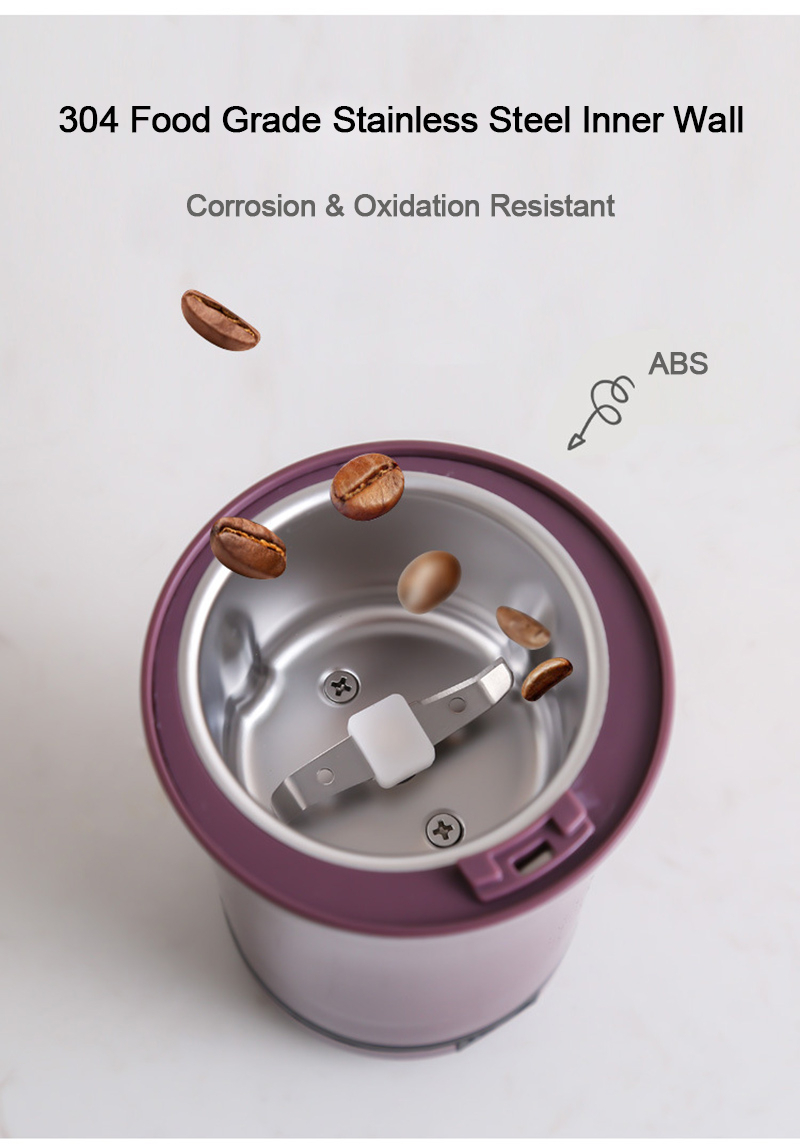 Picture of Mini Electric Coffee Grinder Powerful Cafe Grass Nuts Herbs Grains Pepper Tobacco Spice Flour Mill Coffee Beans Grinder Machine - Multicolor