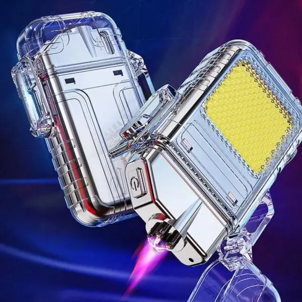Picture of Waterproof Dual Arc Lighter With COB Light Type C Charge Outdoor Camping BBQ Survive Ignition Luminous Electric Pulse Lighter-The Asia Express - Multicolor
