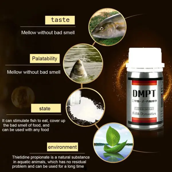 Picture of 80g DMPT Bait additive Feeding inducement Fishing tackle feed powder litter bait Stimulate smell taste - White
