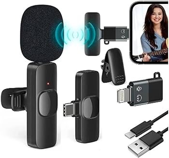 Picture of K8/k9/k35 Single microphone Wireless Lavalier Microphone Studio Gaming for Type-C PC Computer Professioanl Lapel Mic Live Broadcast Mobile Phone - Black
