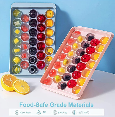 Picture of I33 Grids Plastic Round Ball Ice Box Round Ice Ball Ice Tray Mold Moulds Ice Ball Maker 3D Round Ice Cube Tray with Lid Plastic ice ball tray cute ice tray ice cube case ice cube tray asia express - Multicolor