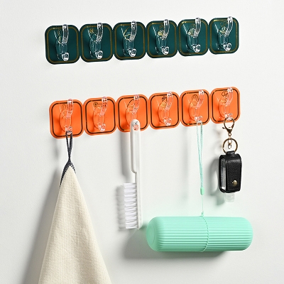 Picture of Wall Hook Easy Installation Strong Adhesive Towel Hook Key Organizer - Multicolor