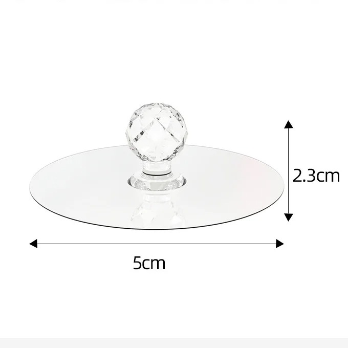 Picture of 4 Pcs New Self Adhesive Hook Knobs Cupboard Drawer Pull Handle Knobs Brand Acrylic No Drilling Mirror Cabinet Handles Furniture Drawer Diamond Shape Hook - CLEAR