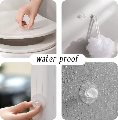 Picture of 4 Pcs New Self Adhesive Hook Knobs Cupboard Drawer Pull Handle Knobs Brand Acrylic No Drilling Mirror Cabinet Handles Furniture Drawer Diamond Shape Hook - CLEAR