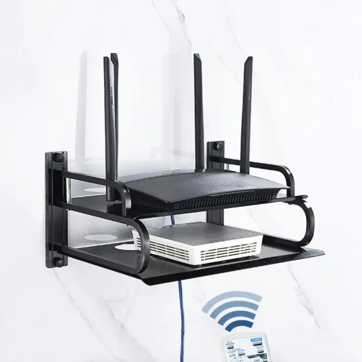 Picture of Metal Router Stand Router Storage Box Router Storage Wifi Router Storage Box-asia express - Black