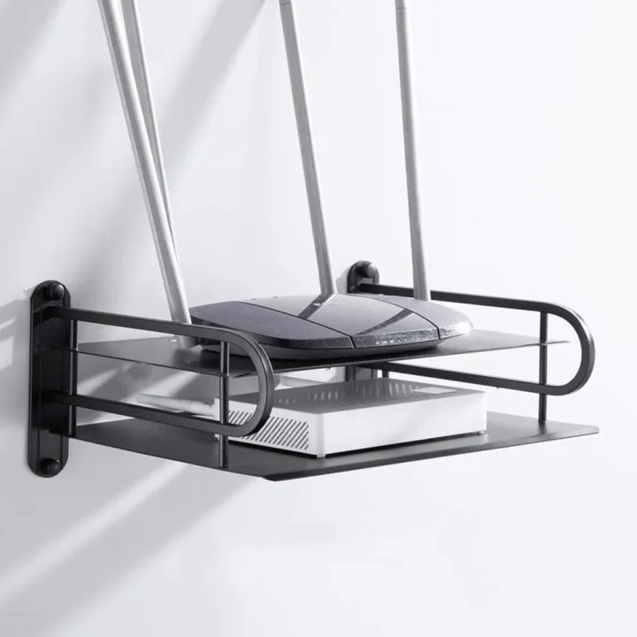Picture of Metal Router Stand Router Storage Box Router Storage Wifi Router Storage Box-asia express - Black
