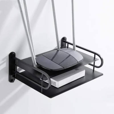 Picture of Metal Router Stand Router Storage Box Router Storage Wifi Router Storage Box-asia express - Black