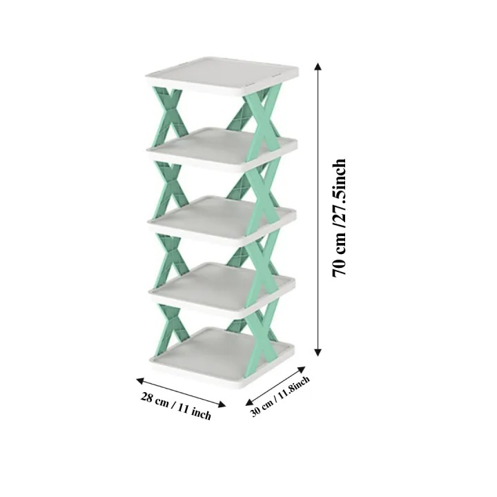 Picture of Storage Organizer Multi-function Space-saving Folding  Stacker Shelf Large Size 5-layer-The Asia Express