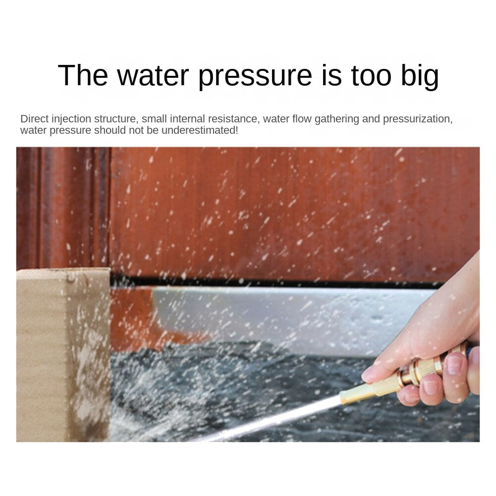 Picture of High Pressure Water Gun,Household Pure Copper,Direct Spray Gun,Flower Watering Tool Adjustable Pressure Washer water nozzle spray - Gold