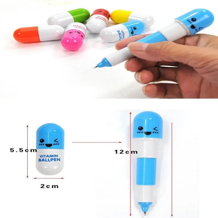Picture of Cute Kawaii Blue Ink Creative Ball Ballpoint Pens Ballpen For Office School Writing Supplies Stationery - Multicolor