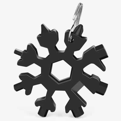 Picture of 18 In 1 Snowflake Snow Wrench Tool Spanner Hex Wrench Multifunction Camping Outdoor Survive Tools Bottle Opener Screwdriver - Multicolor