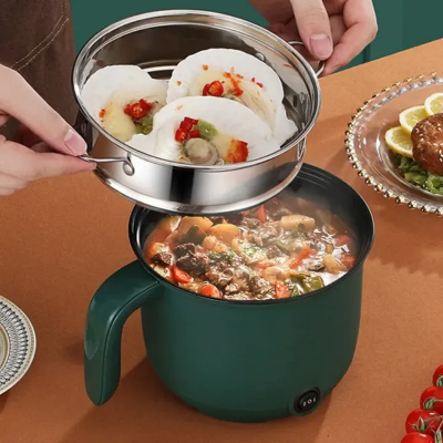 Picture of single layers/double layers 1.5L Capacity Mini Home Cooking Pot Multifunctional Rice Cooker Non Stick Pan Safety Material Potable Stockpot Utility Electrice-Asia Express - Double layers