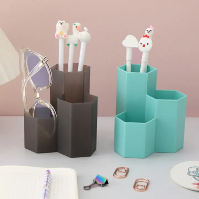 Picture of Hexagonal Make-Up Brush Storage Cosmetic Box Holder Office Table Organizer For Lipstick Pen Lipstick/Pen/Cosmetic Organizer - pencil bag-The asia express - Multicolor