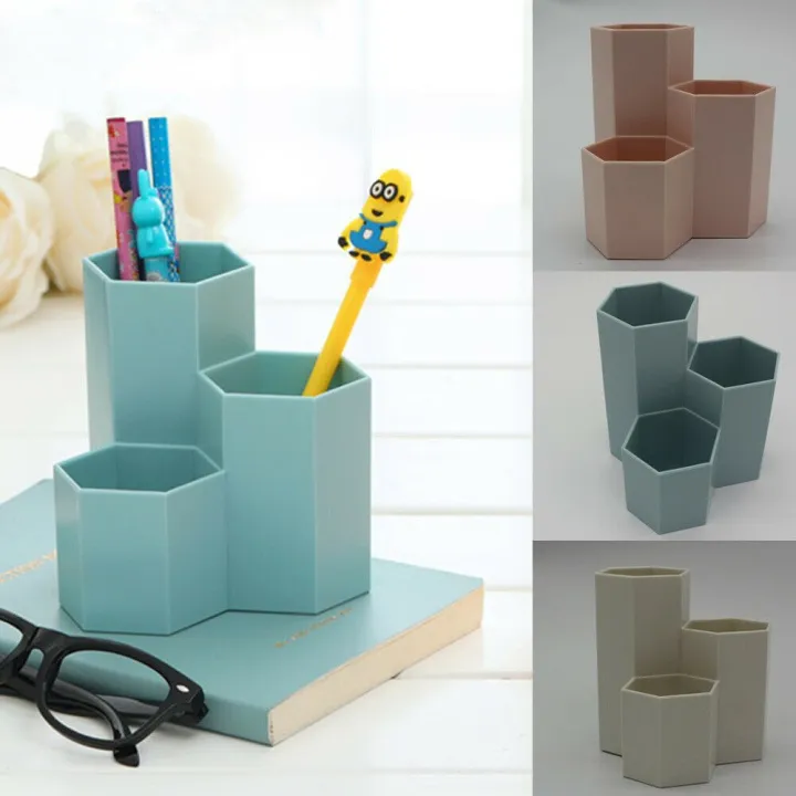 Picture of Hexagonal Make-Up Brush Storage Cosmetic Box Holder Office Table Organizer For Lipstick Pen Lipstick/Pen/Cosmetic Organizer - pencil bag-The asia express - Multicolor