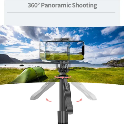 Picture of K28 Long Wireless Selfie Stick Tripod Stand Foldable Monopod With Remote shutter For Smartphones TIKTOK Shooting Live-Asia Express - Black