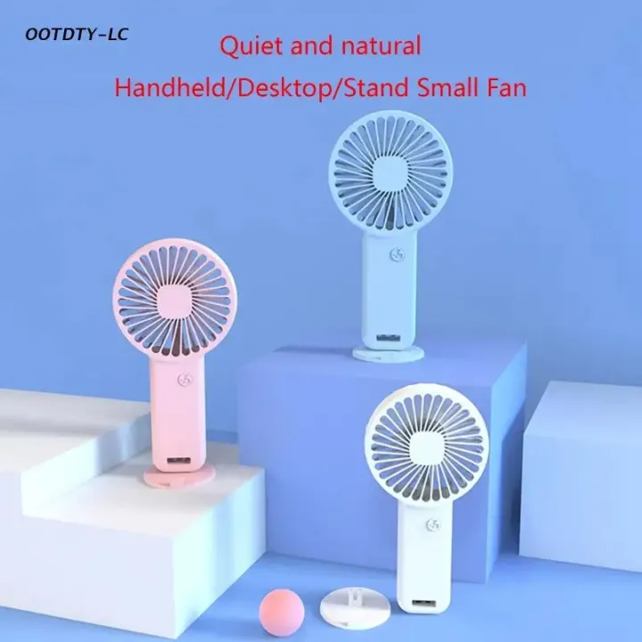 Picture of Portable Handheld Fan Small Cooling Fan USB Rechargeable Eyelash Fan Low Noise Dropship-Multicolor-asia express - Multicolor