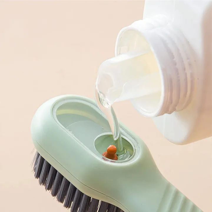 Picture of Multifunctional Shoe Brushes With Soap Dispenser Long Handle Brush Cleaner For Clothes Shoes Household Laundry Cleaning Brush-Multicolor - Multicolor