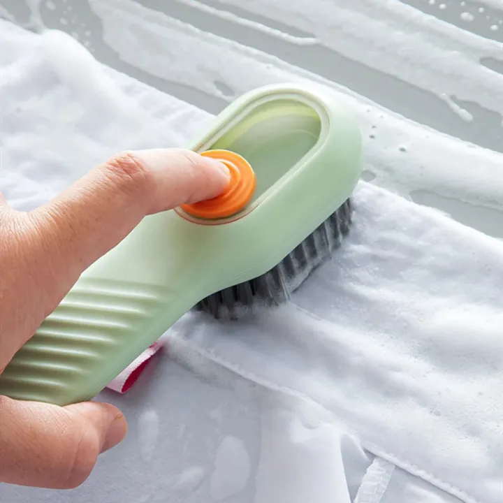 Picture of Multifunctional Shoe Brushes With Soap Dispenser Long Handle Brush Cleaner For Clothes Shoes Household Laundry Cleaning Brush-Multicolor - Multicolor