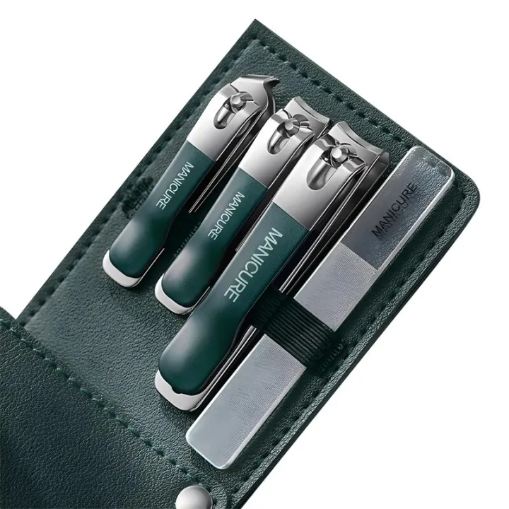 Picture of 4_piece nail manicure set stainless steel men and women professional nail clippers pedicure care tools_The Asia Express - Green