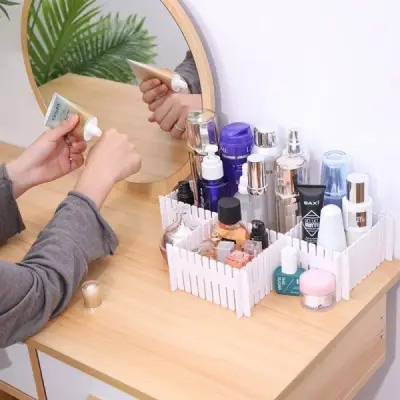 Picture of Adjustable Plastic Grid Drawer Organizer Multi-Purpose Drawer Storage Divider Adjustable Cabinet Storage Divider (6pcs)-Asia Express - Multicolor