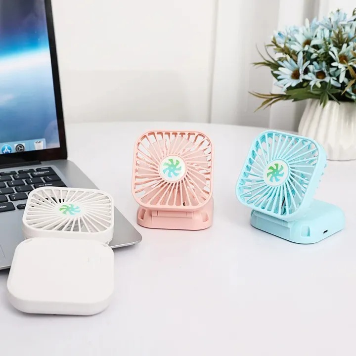 Picture of Portable Hanging Neck Mini Fans Rechargeable USB Folding Fan Mute Handheld Desktop Multi Function Three Speed Charge Fan-Multicolor-The Asia Express - Multicolor