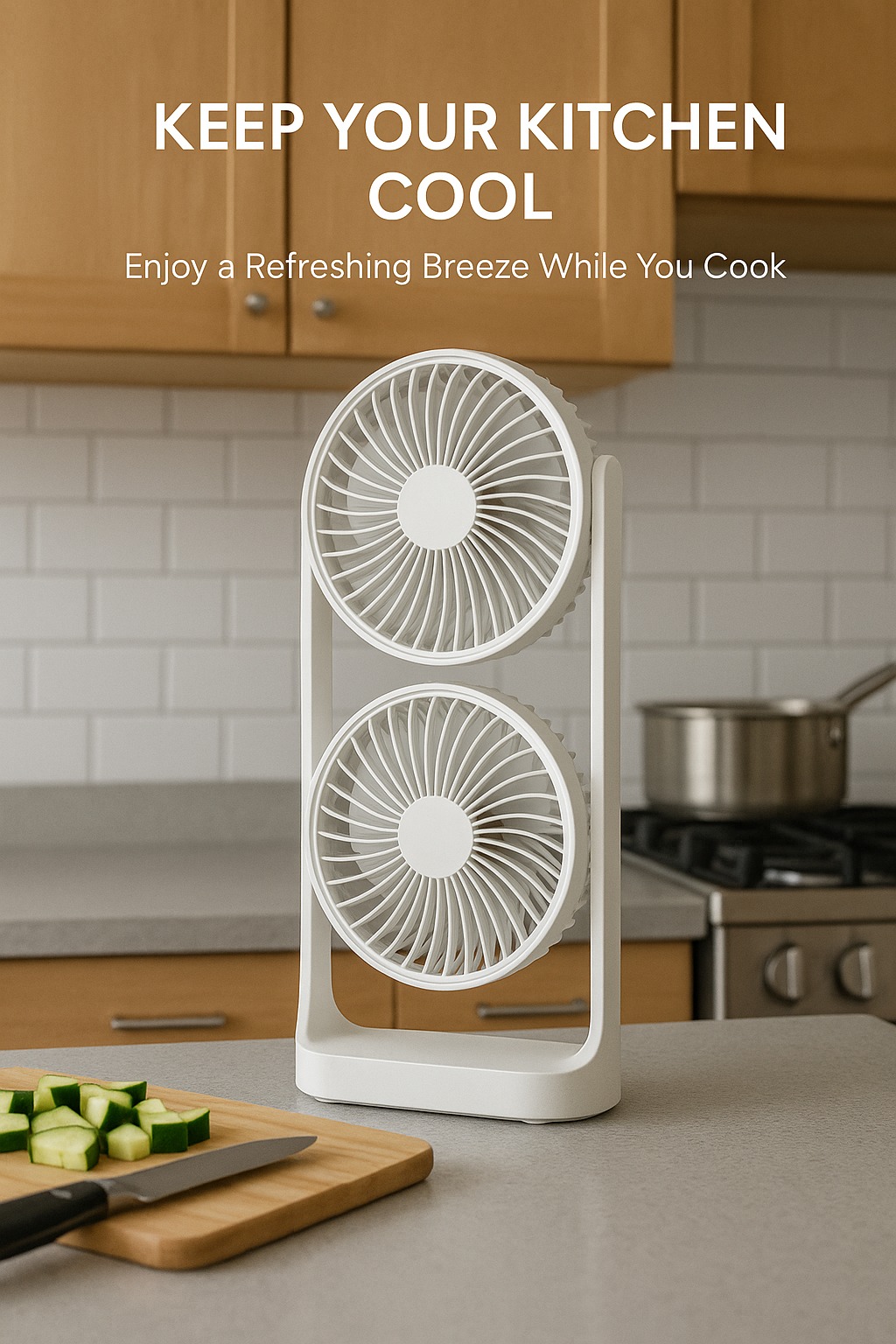 Picture of Double-Head High Wind Air Circulation Desktop Fan Portable Double-Layer Cooling Fan rechargeable strong fan-The Asia Express