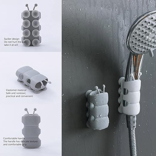 Picture of 2pcs Bathroom Punch-Free Relocatable Wall Shower Head Bracket Suction Cup Holder-The Asia Express