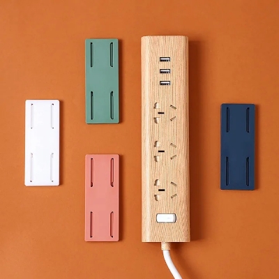 Picture of Self-Adhesive Desktop Socket Fixer, Adhesive Punch Free Socket Holder Cable Management Punch Free Surge Protector-The Asia Express - Multicolor