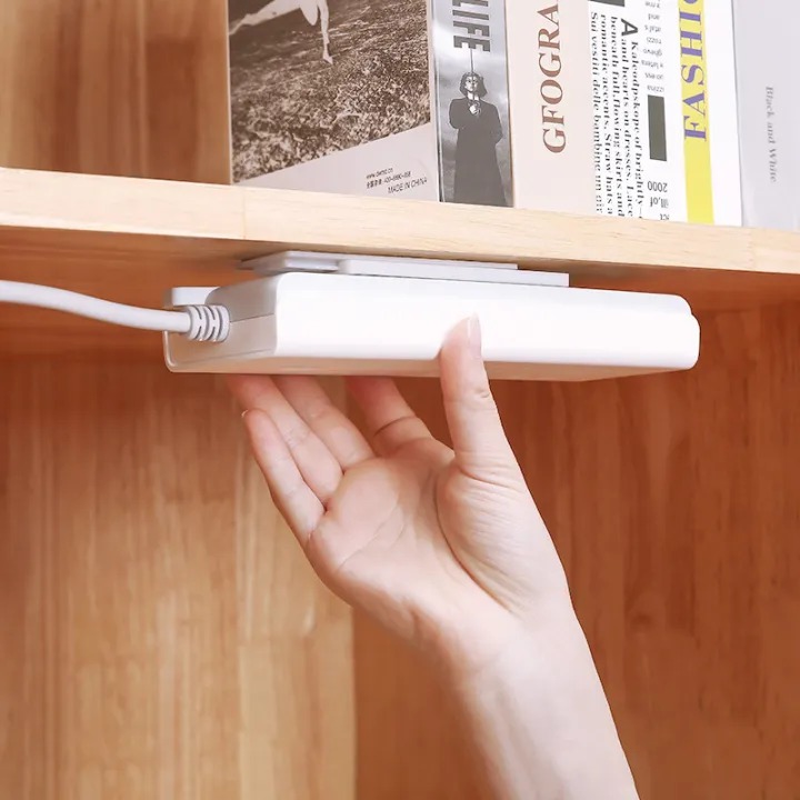 Picture of Self-Adhesive Desktop Socket Fixer, Adhesive Punch Free Socket Holder Cable Management Punch Free Surge Protector-The Asia Express - Multicolor