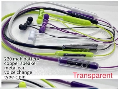 Picture of Transparent Voice Changer Wireless Neckband with 36Hrs Playtime, HD Sound Bluetooth Headset- The Asia Express - Multicolor