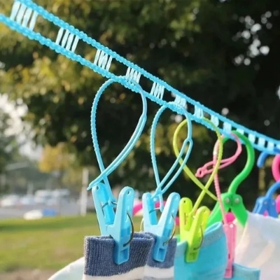 Picture of 5M Outdoor Clothesline Nylon Non-Slip Laundry Line Rope Cloth Hanging Rope Travel Business Windproof Clothes Cord- The Asia Express - Multicolor