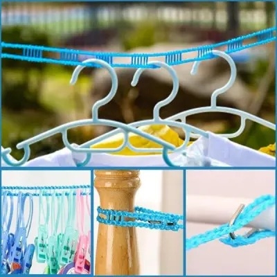 Picture of 5M Outdoor Clothesline Nylon Non-Slip Laundry Line Rope Cloth Hanging Rope Travel Business Windproof Clothes Cord- The Asia Express - Multicolor