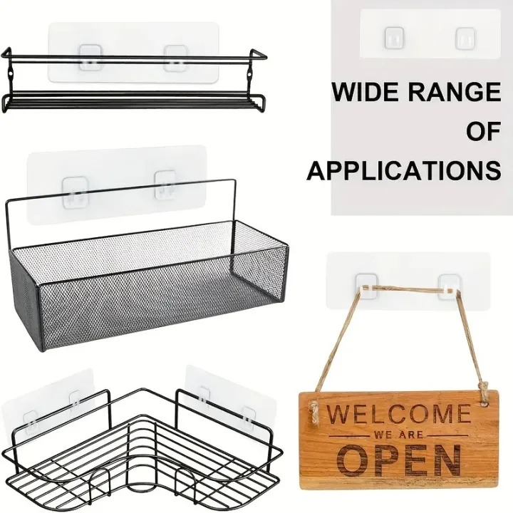 Picture of 2pcs Utility Hooks No-Drill Storage Baskets and Corner Hooks- The Asia Express