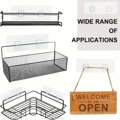 Picture of 2pcs Utility Hooks No-Drill Storage Baskets and Corner Hooks- The Asia Express