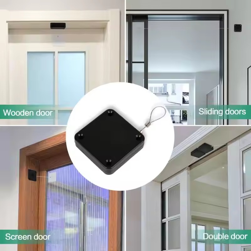 Picture of Automatic Sensor Door Closer Punch-free Adjustable Surface Door Stopper Automatically Close Door Bracket Closer Home Improvement- The Asia Express - Multicolor