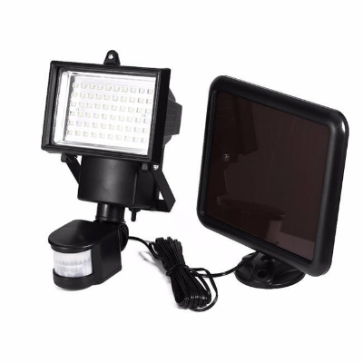 Picture of Solar Powered Outdoor Garden Spotlight – 60 LEDs Super Bright Floodlight with PIR Motion Sensor, Waterproof White Security Light for Yard, Pathway, Wall & Home Exterior Lighting- The Asia Express