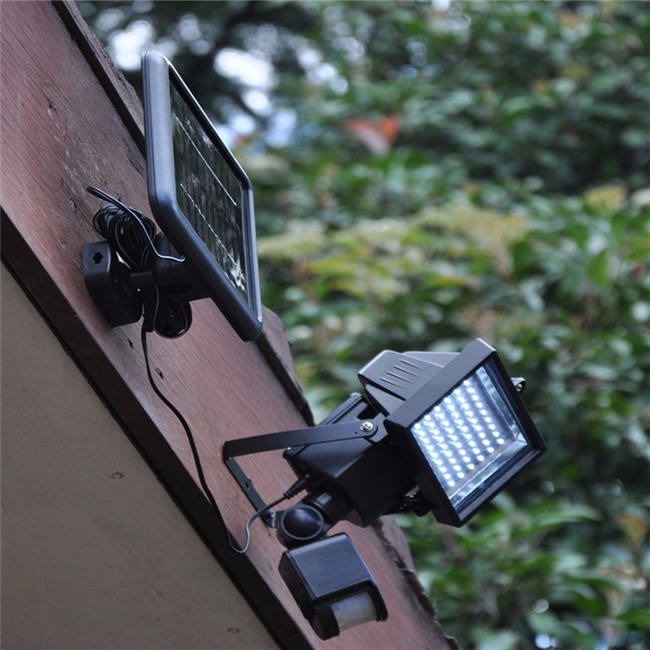 Picture of Solar Powered Outdoor Garden Spotlight – 60 LEDs Super Bright Floodlight with PIR Motion Sensor, Waterproof White Security Light for Yard, Pathway, Wall & Home Exterior Lighting- The Asia Express