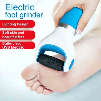 Picture of Rechargeable Pedicure Machine–Portable Foot & Heel Care Device for Removing Dead Skin, Cracked Heels & Hard Callus–Powerful Foot Grinder, Scrubber, Cleaner with 2 Replaceable Roller Heads and USB Charging for Smooth, Soft & Beautiful Feet-The Asia Express - Multicolor