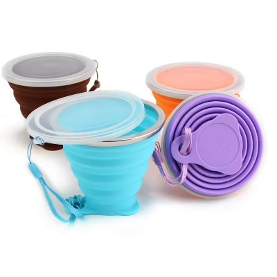 Picture of High Quality Portable Folding Silicone Cup – Collapsible Travel Sport Mug for Drinking Coffee, Tea & Outdoor Use Compact & Reusable Foldable Silicone Cup- The Asia Express - Multicolor