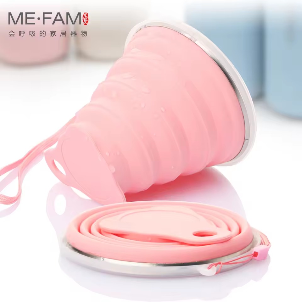 Picture of High Quality Portable Folding Silicone Cup – Collapsible Travel Sport Mug for Drinking Coffee, Tea & Outdoor Use Compact & Reusable Foldable Silicone Cup- The Asia Express - Multicolor