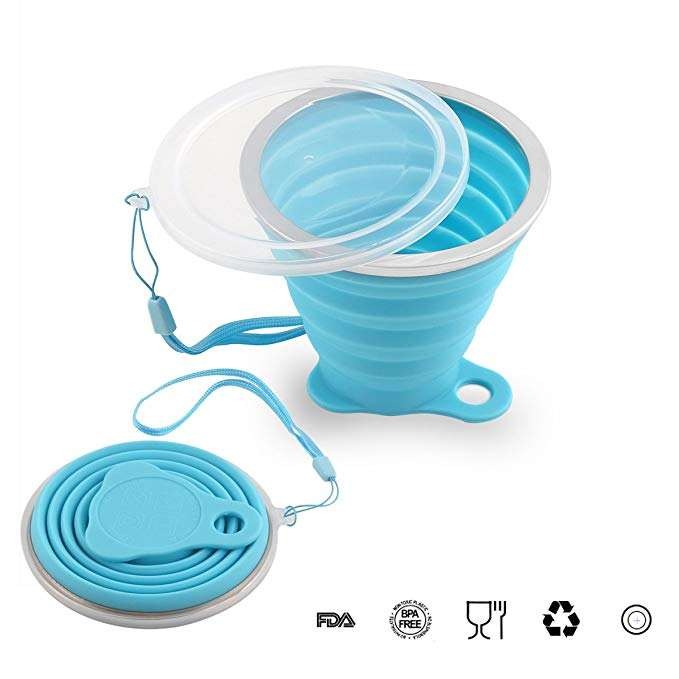 Picture of High Quality Portable Folding Silicone Cup – Collapsible Travel Sport Mug for Drinking Coffee, Tea & Outdoor Use Compact & Reusable Foldable Silicone Cup- The Asia Express - Multicolor