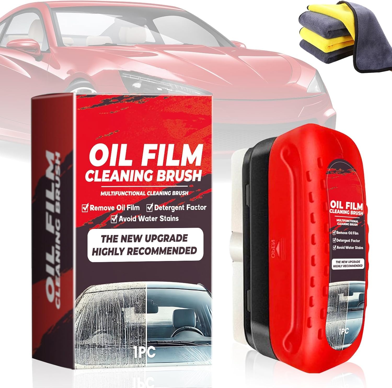 Picture of Automotive Oil Film Cleaning Brush, Glass Cleaning Board, Car Glass Oil Film Removal Cleaner, Powerful Windshield Cleaner & Oil Film Remover, Enhance Visual Effect of Windshield- The Asia Express